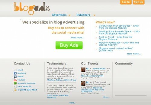 blog ads home page